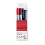 Rotulador Copic Ciao Doble Punta Estuche De Dibujo Rojo 2 Ciao + 1 Multiliner + 1 Glitter