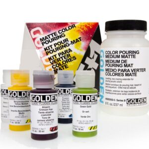 golden color pouring set matt - Set de Introducción de Pinturas Acrílicas Golden Open Variedad Tradicional 6 Tubos de 22 ml