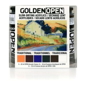 golden open acrilico set introduccion tradicional 6x22ml - Set de Pinturas para Vertido Golden Color Pouring Acabado Brillante