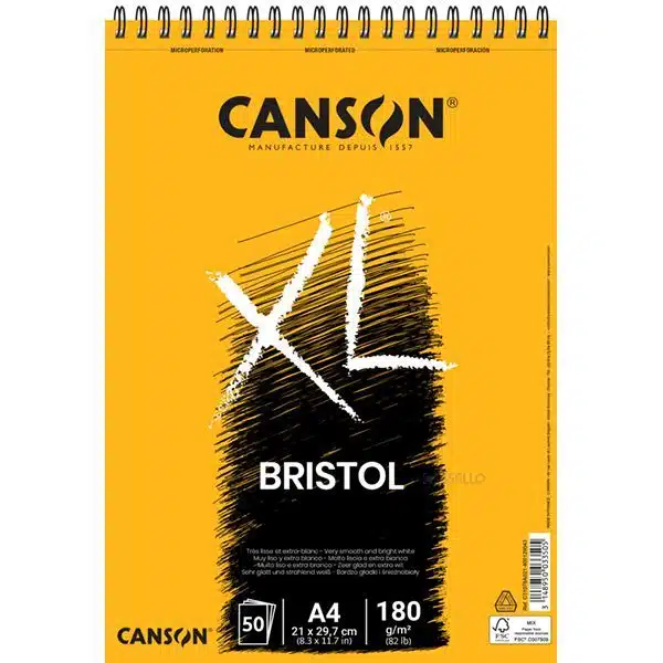 bloc canson bristol a4 50 fulls 180 g 1 - Album Espiral 21X27,9 cm 80 Hojas Canson Sketc Hojas One Fino 100 Gramos