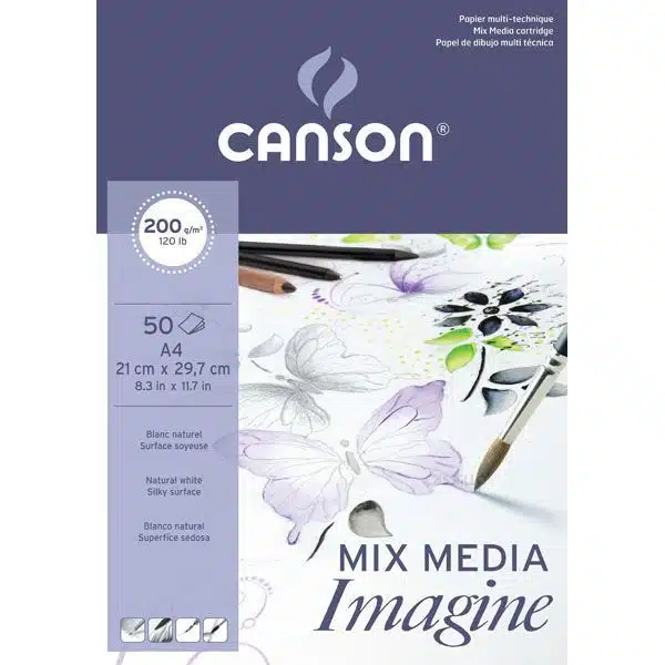 bloc canson imagine a4 200 grs 50 hojas dibujo blanco 1 - Cuaderno 14,8X21 cm 28 Hojas Canson Mix Media Art Book Fino 250 Gramos