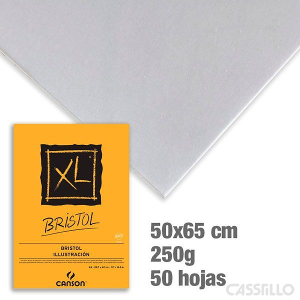 casstillo canson bristol satin 250g paquete de 50 hojas 50x65 cm 1 - Paquete 100 Hojas A4 Acetato Manual 0,1 Metros