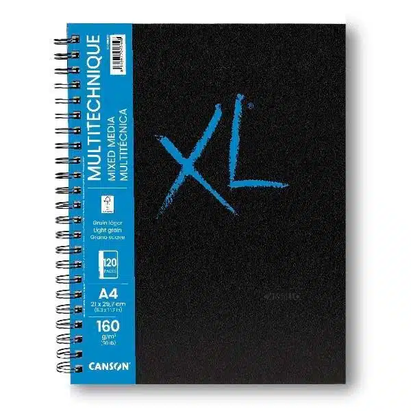 cuaderno 21x297cm 60h canson xl mix media ligero 160grs 1 - Bloc Espiral Canson XL Mix Media A3 300 Gramos 30 Hojas