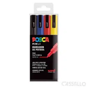 casstillo pc 3m 4c estuche basic uni posca marcador de pintura base al agua 09 13 mm - Rotuladores Posca PC5M x 4 Set Colores Pastel