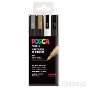 casstillo pc 3m 4c estuche gswb uni posca marcador de pintura base al agua 09 13 mm - Set de Rotuladores Posca PC3M x 8 Colores Pastel