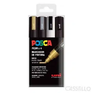 casstillo pc 5m 4c estuche gswb uni posca marcador de pintura base al agua 18 25 mm - Rotuladores Posca PC5M x 4 Set Colores Pastel