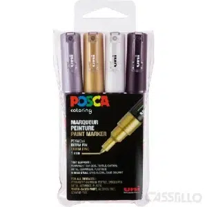 casstillo pc1m 4c estuche gswb uni posca marcador de pintura base al agua 07 mm UC39410 - Set de Rotuladores Posca PC3M x 8 Colores Pastel