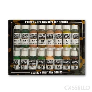 casstillo vallejo set 16 colores panzer aces camouflages - Set Acrílico Vallejo Model Color 8 Colores Metálicos 17 ml
