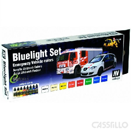 Casstillo-Vallejo-Set-8-Model-Air-Civil-Blaulicht-Set Set Pintura Acrílica Vallejo Model Air Civil Blaulicht 8 Colores - Imagen 1