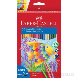 casstillo caja 36 lapices acuarelables faber castell - Set de Metal Faber Castell Con 12 Lápices de Colores Acuarelables Goldfaber