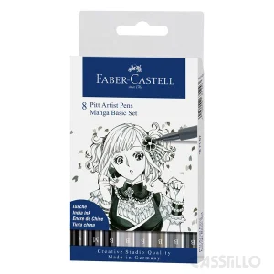 casstillo estuche basico con 8 rotuladores manga pitt de faber castell - Set 8 Rotuladores Faber Castell Pitt Artist Pen