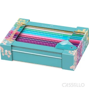casstillo estuche de metal con 20 lapices de color sparkle faber - Set 60 Lápices de Colores Y Accesorios Faber Castell