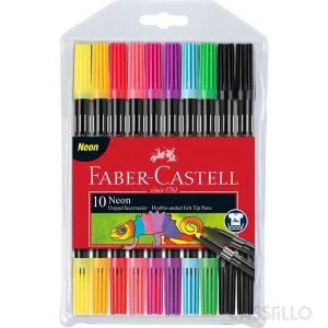 casstillo faber castell bolsa con 10 rotuladores neon dos puntas - Set Marcador Faber Castell 6 Textliner 48 Superfluorecente