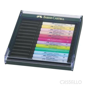casstillo faber castell caja plastico con 12 rotulador pitt tonos pastel - Set 12 Rotulador Faber Castell Pitt Tonos Grises Caja Plástica