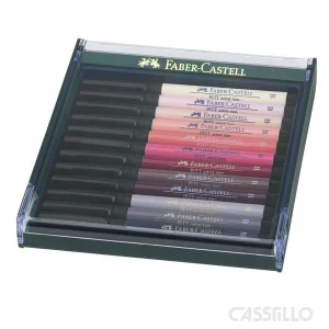 casstillo faber castell caja plastico con 12 rotulador pitt tonos piel - Set Escritorio 24 Marcadores Faber Castell Textliner