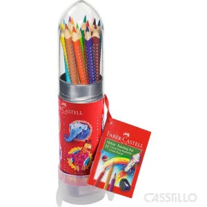 casstillo faber castell cohete estuche con 15 lapices de colores grip mas afilaminas - Set Vacío Para 36 Lápices Faber Castell Caja Metálica
