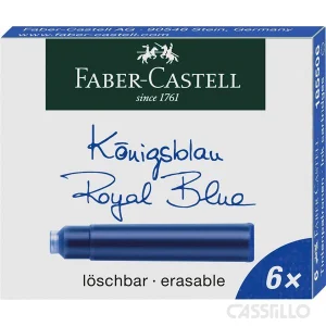 casstillo faber castell estuche 6 cartuchos azul real - Pluma Estilográfica Faber Castell Rosa M en Estuche Metal