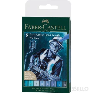 casstillo faber castell estuche 8 rotuladores pitt artist pen b the blues - Set Escritorio 24 Marcadores Faber Castell Textliner