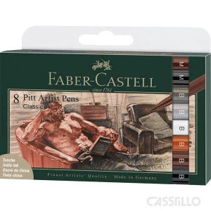 casstillo faber castell estuche 8 rotuladores pitt artist pen classic - Set Escritorio 24 Marcadores Faber Castell Textliner