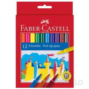 Mallette Castillo Faber Castell avec 12 marqueurs scolaires avec pointe en fibre