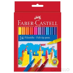 casstillo faber castell estuche con 24 rotuladores escolares con punta de fibra - Set Rotuladores Permanente Faber Castell 8 unidades Punta F (Trazo 0,8 mm)
