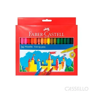 casstillo faber castell estuche con 36 rotuladores escolares con punta de fibra - Set 8 Marcadores Faber Castell Textliner 46 Metálicos