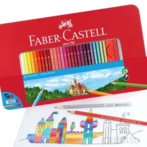 casstillo faber castell estuche metal 48 lapices de colores y accesorios - Set Lápices de Colores Faber Castell Grip 15 Unidades Más Afilaminas