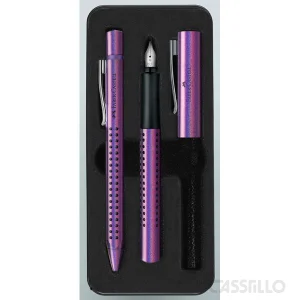 casstillo faber castell estuche metalico pluma y boligrafo glam violet - Cartuchos de Tintas Faber Castell Graf Von Rosa Set 20 unidades