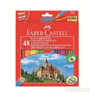 casstillo faber castell linea roja caja carton 48 lapices de colores - Lápices de Colores Faber Castell 48 Colores Hexagonal Madera Reforestada Ref (120148)