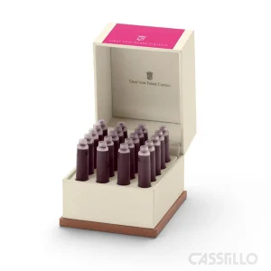 casstillo graf von faber castell estuche 20 cartuchos rosa - Pluma Estilográfica Faber Castell Roller Essentio Aluminium Rosa