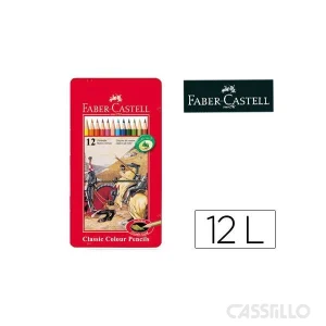 casstillo lapices de colores faber castell caja metalica de 12 colores surtidos - Set 48 Lápices de Colores Faber Castell Línea Roja