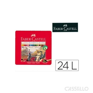 casstillo lapices de colores faber castell caja metalica de 24 colores surtidos - Lápices de Colores Faber Castell 24 Colores Hexagonal Madera Reforestada (Ref 120124)