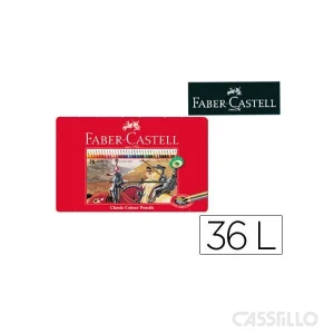 casstillo lapices de colores faber castell caja metalica de 36 colores surtidos - Set 24 Lápices de Colores Faber Castell Línea Roja