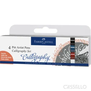 casstillo pack 4 rotuladores pitt calligraphy c UC40368 - Set 7 Rotuladores Faber Castell Pitt H Lettering Y Acc