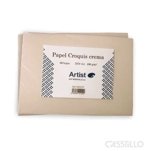casstillo paquete 50 hojas papel esbozo crema 100g din a3 - Paquete Papel Esbozo Crema Artist 100 Hojas 100 gramos 100X70 cm