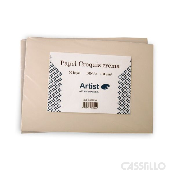 Paquete Papel Esbozo Crema Artist 50 Hojas 100 gramos A4