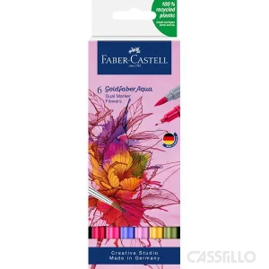 casstillo rotulador goldfaber aqua dual markers pack 6 flowers - Set 4 Rotuladores Faber Castell Pitt Calligraphy C