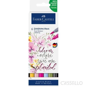 casstillo rotulador goldfaber aqua dual markers pack 6 lettering - Set 7 Rotuladores Faber Castell Pitt H Lettering Y Acc