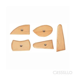 casstillo set 5 medias lunas de madera pulida - Kit Alfarero Artist 8 Piezas