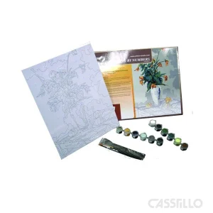 casstillo set acrilico 1 carton entelado 28x35 cm 2 pinceles 12 colores UC25400 - Set 3 Pinceles Artist Mango Bamboo Pelos Diferentes (556005)