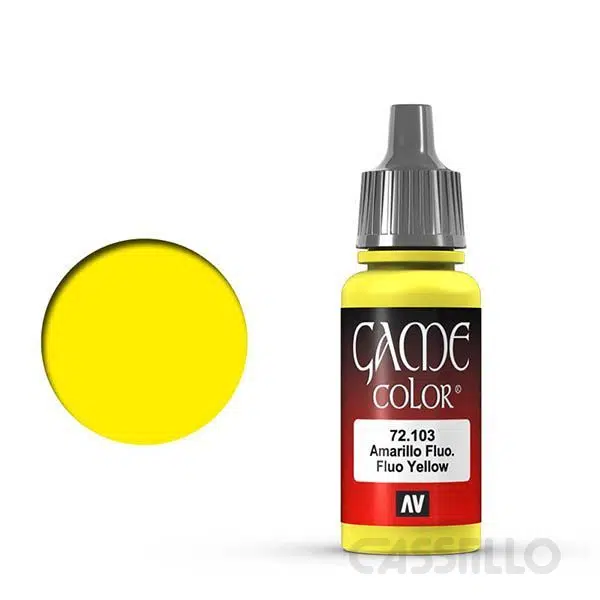 Casstillo-Vallejo-Game-Color-17-Ml-Amarillo-Fluo Pintura Acrílica Vallejo Game Amarillo Fluorecente 17 Ml - Imagen 1