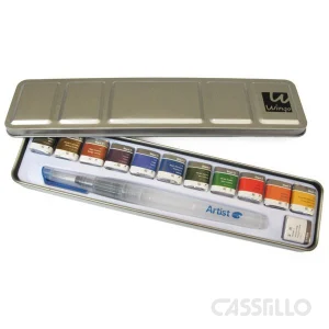 Casstillo Acuarela Start Caja Metal 12 1 2 Godet Pincel Rellenable
