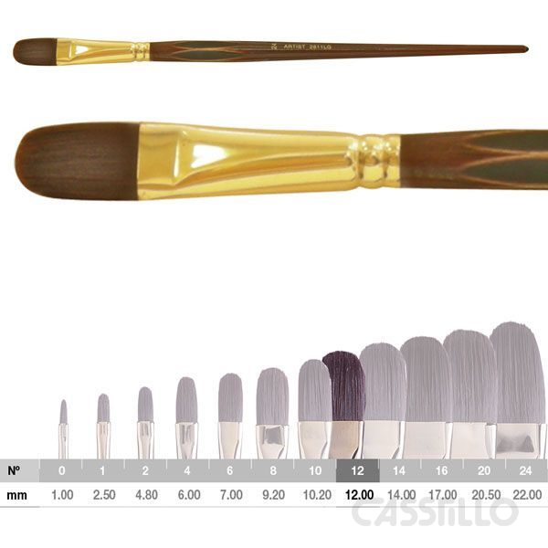 Casstillo-Pincel-Artist-Jb2811-Lengua-De-Gato-N-12 Pincel Lengua De Gato Número 12 Artist - Imagen 1