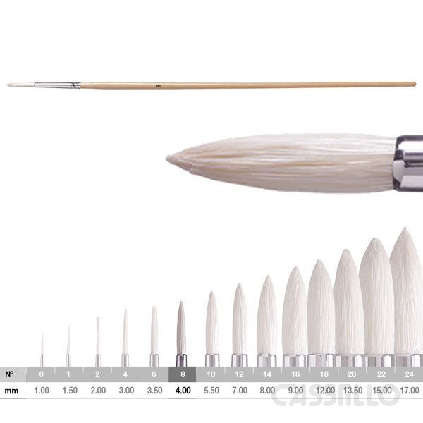 Casstillo-Pincel-Artist-Pelo-De-Cerda-Redondo-N8 Pincel Redondo Número 8 Artist Pelo De Cerda - Imagen 1