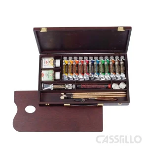 Château Boîte en Bois Rembrandt Peinture à l'huile 13 Tubes