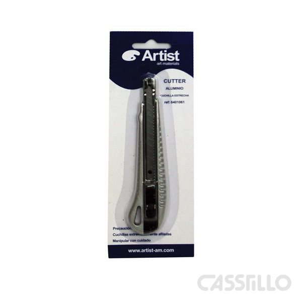 Casstillo-Cuter-Artist-De-Aluminio-Con-Cuchilla-Estrecha-9-Mm-Guia-Metalica Cútter De Aluminio Artist Cuchilla Estrecha 9 Mm Guía Metálica - Imagen 1