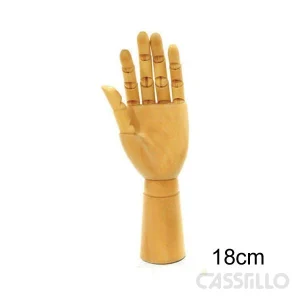 Casstillo Mano Izquierda 18 Cm De Madera Articulada