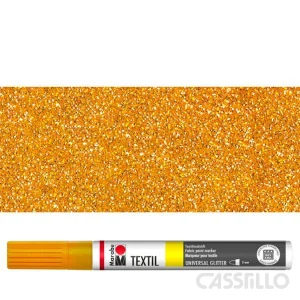 Casstillo Rotulador Para Tela Marabu Textil Painter Glitter 3Mm 523 Tangarina