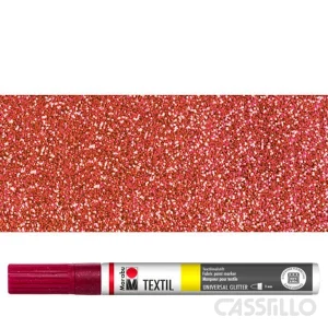 Casstillo Rotulador Para Tela Marabu Textil Painter Glitter 3Mm 532 Rojo