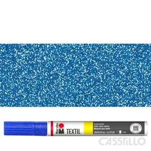 Casstillo Rotulador Para Tela Marabu Textil Painter Glitter 3Mm 555 Azul